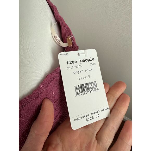 NWT Free People Ella Tiered Midi Skirt in Sugar Plum - Size 8 - Picture 6 of 10